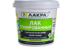 Лак Лакра для наружных и внутренних работ, вододисперсионный, акриловый, глянцевый, тонированный, 0.9кг 72443 - фото 69628