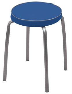 Табурет Nika Фабрик2 ТФ02, круглый, мягкое сиденье, 32см, синий - фото 70523