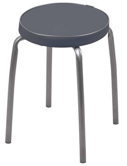 Табурет Nika Фабрик2 ТФ02, круглый, мягкое сиденье, 32см, темно-серый - фото 70525