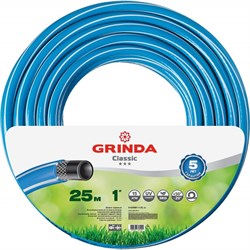 Шланг поливочный GRINDA CLASSIC, армированный, 3-слойный, 1 дюйм, 15 атмосфер, 25м - фото 70815