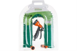 Шланг поливочный STARTUL Garden ST6015-03 витой, 15м, с поливочным набором 74021