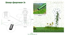 Шпалера садовая К-130-1 Декоративная для вьющихся растений, 2м - фото 71158