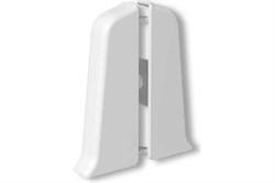 Заглушка для плинтуса напольного Деконика, ПВХ, 55мм, белый глянцевый 001-G, набор 2шт. - фото 71300