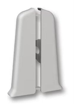 Заглушка для плинтуса напольного Деконика, ПВХ, 70мм, светло-серый 002, набор 2шт. - фото 71391