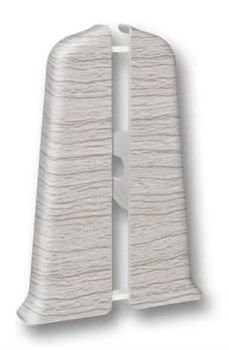 Заглушка для плинтуса напольного Деконика, ПВХ, 70мм, ясень серый 253, набор 2шт. - фото 71397