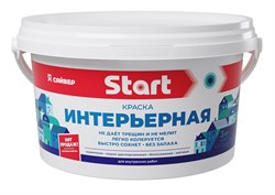 Краска акриловая ВД Start, интерьерная, 1кг, белоснежная, матовая 81397 - фото 72245