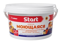 Краска акриловая ВД Start, моющаяся, 3кг, белоснежная, матовая 81402 - фото 72250