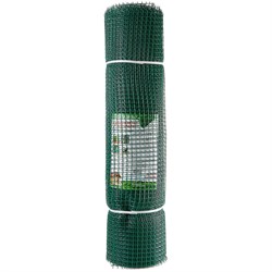 Сетка садовая, ячейка 15x15мм, высота 1.5м, пластиковая, темно-зеленая, в рулоне 20м, на метраж - фото 74018