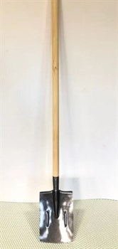 Лопата штыковая прямоугольная, рельсовая сталь, с деревянным черенком - фото 74411