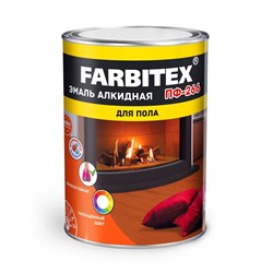 Эмаль для пола ПФ-266 FARBITEX, алкидная, красно-коричневая, 0.8кг, глянцевая - фото 75617