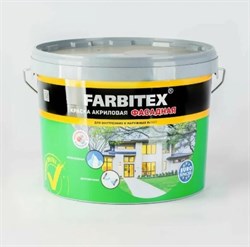 Краска фасадная FARBITEX, акриловая, 13кг, белоснежная, матовая - фото 79025