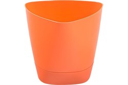 Горшок для цветов Элеганс, 0.5л, с поддоном, пластиковый, оранжевый - фото 81541