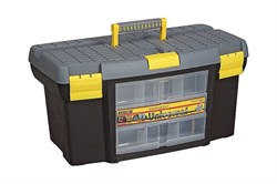Ящик для инструмента STAYER UNIVERSAL 2-38011-21.5, 535х300х280мм (21/5"), пластиковый, черный/желтый - фото 83024