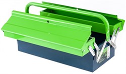 Ящик для инструмента Сибртех 90750, 430х200х160мм, металлический, зеленый, три секции - фото 83043