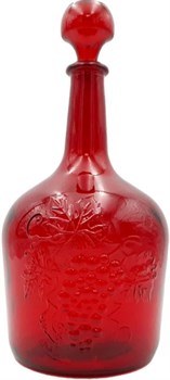 Бутыль для вина Фуфырь, со стеклянной крышкой, 3л, красная, стеклянная - фото 83477
