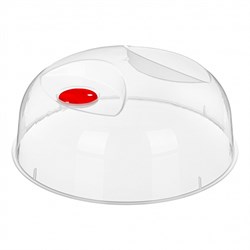 Крышка для СВЧ-печи Phibo, диаметр 230мм, пластиковая, прозрачная, с клапаном - фото 84030