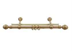 Карниз LEGRAND Валанс, 2-рядный, 2м, круглый для штор, беленый дуб/золото, металлический, с наконечниками - фото 84221