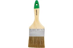 Кисть плоская  75мм, смешанная щетина, ЗУБР ЛАЗУРЬ-МАСТЕР, деревянная ручка 25083