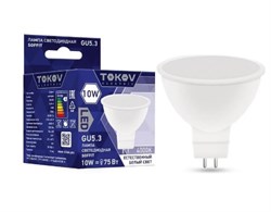 Лампа светодиодная TOKOV ELECTRIC TKE-MR16-GU5.3-10-4K, 10Вт, 4000К, 176-264В, софит 79269 - фото 96733