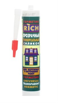 Герметик RICH, 280мл, санитарный, силиконовый, прозрачный 78548 - фото 96931