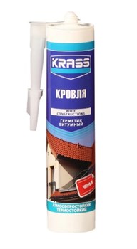 Герметик KRASS, 300мл, кровельный, битумный, термостойкий, черный 20730 - фото 97050