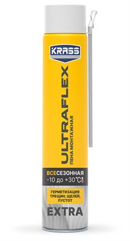 Пена монтажная KRASS ULTRAFLEX Extra, 650мл, бытовая, всесезонная 12161 - фото 97181