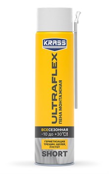 Пена монтажная KRASS ULTRAFLEX Short, 500мл, бытовая, всесезонная 11321 - фото 97191