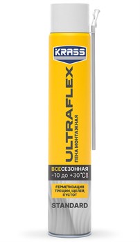 Пена монтажная KRASS ULTRAFLEX Standard, 650мл, бытовая, всесезонная 56579 - фото 97196