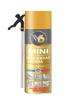 Пена монтажная V6 MINI, 350г, бытовая, всесезонная 66055 - фото 97313