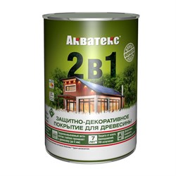 Покрытие защитно-декоративное (антисептик) АКВАТЕКС 2 в 1, 0.8л, белый, полуматовое 11608 - фото 97999