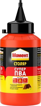 Клей ПВА Супер Момент Столяр D2, 250г, столярный, белый 19569 - фото 99384