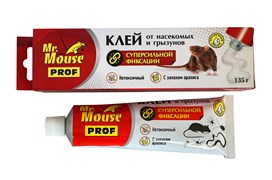 Клей от насекомых и грызунов Mr. Mouse Prof, 135г, с ароматом арахиса, тубик, прозрачный, морозостойкий 53723