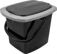 Ведро-туалет Plast Team РТ9079, 16л, пластиковое, со съемной крышкой, гигиеническое, черный 13193