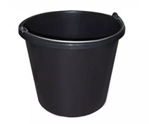Ведро строительное, 20л, круглое, пластмассовое, черный 82856