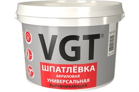 Шпатлевка (шпаклевка) универсальная VGT, акриловая, для наружных и внутренних работ, 1кг 85277