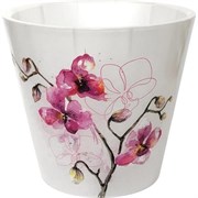 Горшок для цветов London Orchid Deco InGreen ING6196ГЛ, 1.6л, диаметр 160мм, пластиковый, Фуксия, с дренажной вставкой 9573
