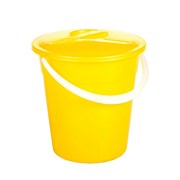 Ведро хозяйственное Евро, 8л, пищевой пластик, с крышкой, желтый 81614