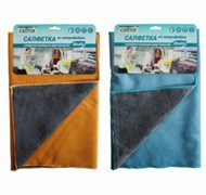 Салфетка для уборки CELLTIX E1M, 30x60см, 500г/м2, супервпитывающая, 2-сторонняя (искуственная замша+универсальная), микрофибра, микс 90662