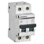 Выключатель автоматический GENERICA ВА 47-29, двухполюсной 2Р, 25А, тип С 11190