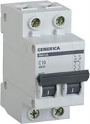 Выключатель автоматический GENERICA ВА 47-29, двухполюсный 2Р, 10А, 4.5кА, тип С 6100