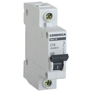 Выключатель автоматический GENERICA ВА 47-29, однополюсной 1Р, 25А, тип С 4154