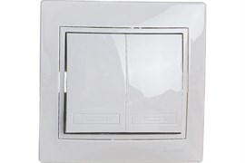 Выключатель LEZARD MIRA 701-0202-101, двухклавишный, встраиваемый, белый 10636