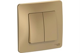 Выключатель SYSTEM ELECTRIC Blanca ВLNVS010504, двухклавишный, встраиваемый, титан 41385