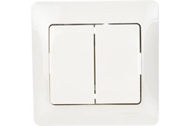 Выключатель SYSTEM ELECTRIC Glossa GSL000252, двухклавишный, встраиваемый, бежевый 21705