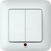 Выключатель SYSTEM ELECTRIC VS5U-217-B, одноклавишный, встраиваемый, белый, с подсветкой 25561