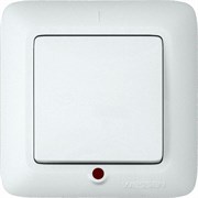 Выключатель SYSTEM ELECTRIC Прима A16-046-B, одноклавишный, встраиваемый, белый, с подсветкой 25544