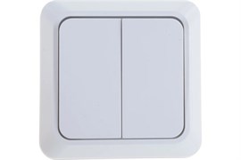 Выключатель IN HOME Boletto 7023, двухклавишный, накладной, белый 47721