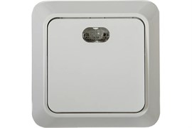 Выключатель IN HOME Boletto 7121, одноклавишный, накладной, белый, с подсветкой 47720