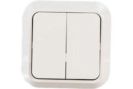 Выключатель MAKEL Siva Ustu 45203, двухклавишный, накладной, кремовый 50403