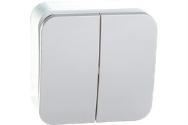 Выключатель SYSTEM ELECTRIC Blanca ВLNVA065011, двухклавишный, накладной, белый 41378